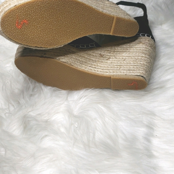 Blqck Platform Open Toe Espadrilles Wedge Heels strap - Picture 10 of 10